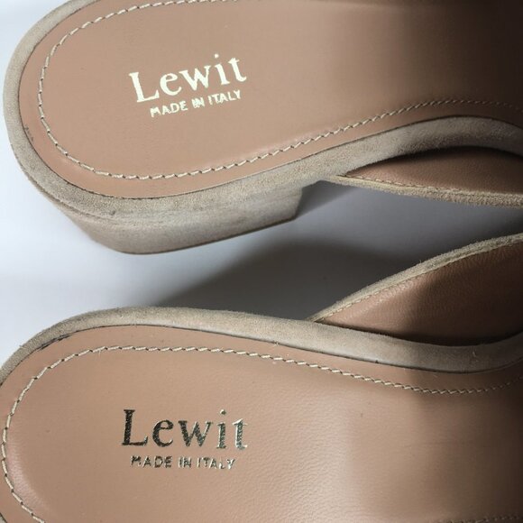 Lewit Bianca Beige Suede Mules Size 37.5. NWOT - Picture 6 of 12